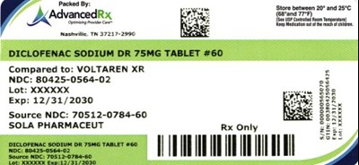 Diclofenac Sodium Dr 75mg #60 (Diclofenac Sodium Dr 75mg 80425 0564 02)